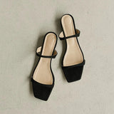 KYLETHOMASW  -  Summer 2025 square-toe flat sandals for ladies - versatile slip-on casual slippers