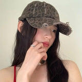 KYLTHOMASW  -  Sweet Hot Girl Leopard Print Retro Baseball Cap for Women's Autumn American Baseball Cap Fashion Female Trendy Accessories