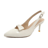 KYLETHOMASW  -  New Design Backless Bow Women High Heels Sexy Pointed Thin Heel Stripper Plus Size 35-43