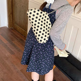 KYLETHOMASW  -  Women Polka Dot Soft Fabric Cloud Shoulder Bag Chain Crossbody Bags New Trend Casual Daily Fashion Handbags and Purses