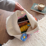 KYLETHOMASW  -  Large Shoulder Bag for Women Summer Wool Knitting Ladies Tote Shopper Bag Korean Fashion Luxury Female Handbags Travel