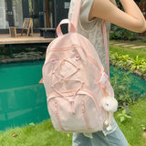 KYLETHOMASW  -  Women's Large Capacity Drawstring Backpack Female Fresh Aesthetic Daily School Book Bag New Fashion Trend Back Pack
