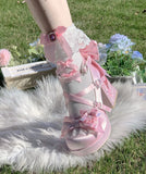 KYLETHOMASW  -  Original Lo Shoes Spring and Autumn New Fashion Round Toe Bow Sweet Cute Japanese Style Thick Sole High Heel Women's Pumps