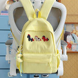 KYLETHOMASW  -  Kawaii Style Animal Embroidery Backpack Girls Multi Pocket Casual Outdoor Travel School Bag New Trend Book Back Packs