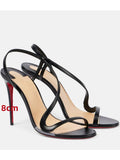 KYLETHOMASW  -  Summer New Multi Color Serpentine Straw Stiletto Sandals Sexy Party Fashion Show 35-43 Large Women's Sandals