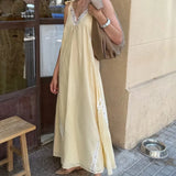 KYLETHOMASW  -  Sexy Sleeveless V Neck Lace Trim Holiday Summer Dress Women Elegant A-line Midi Vintage Casual Vestidos