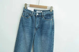 KYLETHOMASW  -  New Ladies' Patchwork Design Flared Pants Casual Denim Pants Retro Style Spice Girls Trousers High Waist Solid Color Jeans