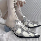 Kylethomasw Hollow Out Pointed-Toe Color-Block High Heels Comfortable Breathable Casual Sandals Plush Heel Mules Personality Women Shoes