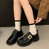 KYLETHOMASW  -  British Style Metal Buckle Women Low Heels Shoes 2025 New Fashionable Daily Dress Up Flat Shoes Outside Casual Comfortable Shoes