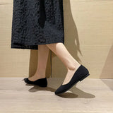 KYLETHOMASW  -  New Striped Fabric Ballerinas Woman Soft Bottomed Flats Big Size 42/43 Shoes Ladies Pointed Toe Dress Loafers Green Ballets