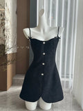 Kylethomasw Women Black Gothic Sundress A-Line Dress Fashion Off Shoulder One-Piece Frocks Sleeveless Basic Streetwear Tide Banquet Elegant