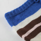 KYLETHOMASW  -  Sexy Striped Patchwork Knitted Skirt Women's Autumn and Winter High Waisted Drawstring Slim Fit Hip Wrap Mini Skirt