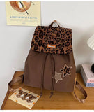 KYLETHOMASW  -  Japanese Harajuku Style Y2k Retro Leopard Print Large Capacity Backpack Travel Storage Bag Student School Bag Women's Bag