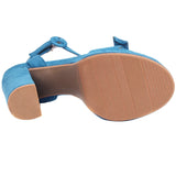 KYLETHOMASW  -  High Heels Sandals Women Summer Shoes Platform Flip Flops Nude Blue Heeled Dance Party Wedding Stripper Shoes Female Big Size