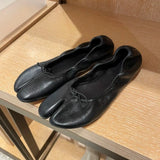 KYLETHOMASW  -  New Elegant Split-Toe Tabi Flats Women's Premium Soft Leather Bow Knot Soft Sole Ballet Shoes Versatile Daily Date Shoes