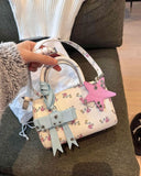 KYLETHOMASW  -  Summer Hot Girls Floral Y2k Hand Bag Women Harajuku Cylinder Handle Messenger Bag Purse Female Dopamine Crossbody Bags