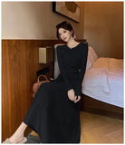 KYLETHOMASW  -  Autumn Winter Korean Minimalist Gentle Style 2 Piece Set Women Knitted Top+High-waisted Skirt Sweater Set Fashion Office Lady