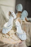 KYLETHOMASW  -  Elegant Summer Original Lolita Ruffle Edge Pearl Edge Women's Shoes Thick Heel Sandals Versatile Daily Japanese Lo Shoes Women