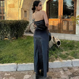 Kylethomasw High Quality Hot Selling Women Clothing  Products Fashionable Elegant Sexy Backless Suspenders Solid Color Dresses Wholesale