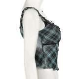 KYLETHOMASW  -  Ins Pure Desire Style Sexy Mesh Print Perspective Lace Lace T-shirt Spicy Girl Looks Thin Fake Two piece Mesh Short Top