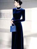 KYLETHOMASW  -  autumn and winter new base French high-end black Korean velvet dress for children  vintage dress  LOOSE FIT
