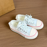 KYLETHOMASW  -  New Versatile Low-Top Soft-Soled Casual Sneakers Summer Polka Dot Lace Breathable Thick-Soled Canvas Shoes for Women