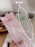 KYLETHOMASW  -  Sweet Bow Lace Sunscreen Calf Socks Lolita Ribbon Transparent Silk Stockings Cute Japanese JK Y2K Slouchy Daily Dating Socks