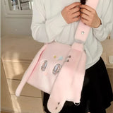 KYLETHOMASW  -  Japanese Kawaii Fluffy Ear Women's Handbag Cartoon Fashion Y2k Aesthetic Cute Shoulder Bag Casual All Match Chic Crossbody Bags