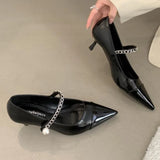 Kylethomasw Pointed Toe Thin High Heel Women Shoes Summer Fashion Design Buckle Metal Decoration Elegant Banquet Mary Jane Women Shoes