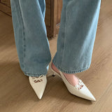 KYLETHOMASW  -  Fashion Butterfly-Knot Women Medium Heels Pumps Shoes Female Slip On Footwear Pointed Toe Ladies Thin Heels Sandals Shoes