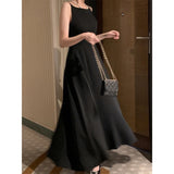 KYLETHOMASW  -  Elegant White Midi Dress Women Vintage Party Prom Spaghetti Strap Black Dresses Korean Formal Occasion Bodycon Vestidos