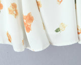 KYLETHOMASW  -  Retro White Flower Bow Ruched Chest Lace Slash Collar Satin Mini Dress Women Short Puff Sleeve Low Waist Swing Dresses Robe