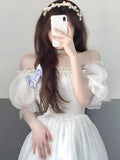 KYLETHOMASW  -  France Fairy Sweet Dress Women Vintage Evening Party Midi Dresses Casual Designer Chic Princess Retro White Dress