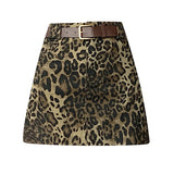 KYLTHOMASW  -  Sweet Hot Girl Leopard Print Mini Skirt Women's Autumn and Winter Sexy High Waisted A-line Short Skirt Fashion Female Clothes