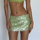 KYLETHOMASW  -  Silver Sequin Skirt Woman High Waist Mini Skirt Woman Fashion Shiny Glitter Elegant Short Skirts For Women Y2k Skirts