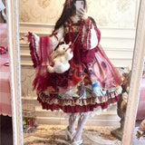 Kylethomasw Chinese New Year Red Lolita Dress for Women E-Girl Sweet Mesh Long Sleeve Op Dresses Y2k Ruched Fairycore Vestidos Mujer