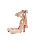 KYLETHOMASW  -  Summer New French Girls' Ballet High Heels Satin Ribbon Ballet Bow Hooded Sandals