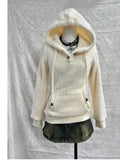 KYLETHOMASW  -  Y2K Women Fuzzy Knit Hooded Sweaters Thick Warm Long Sleeve Plush Pullovers Autumn Winter Cute Casual Solid Sueter Mujer