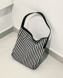 KYLETHOMASW  -  Ins Striped Canvas Tote Bag 2025 Summer New Large Capacity Casual Versatile Single Shoulder Underarm Bags