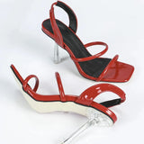 KYLETHOMASW  -  Solid color square Back Strap thin high heel sexy summer non-slip designer shoes fashion party open toe women sandal women shoes