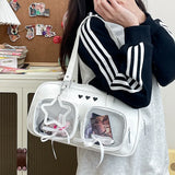 KYLETHOMASW  -  Harajuku New Niche Design Women's Bow Cute Ita Bag Jk Uniform Ulzzang Shoulder Bag for Girls Y2K Cartoon Handle Bag
