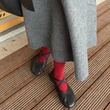 KYLETHOMASW  -  Cross Strap Ballet Flats 2025 Summer Breathable Flats Vintage Soft Leather Mary Jane Flats