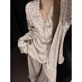 KYLETHOMASW  -  New Vintage Leopard Print Two-Piece Set Pajamas Women's Autumn Winter Fashion Women's Pajamas Set Long Sleeve Loungewear