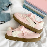 KYLETHOMASW  -  Women Retro Flat De Xun Sneakers Breathable Mesh Splicing White Beige Gum Sole Low Top Lace Up Casual Street Walking Shoes