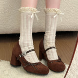 KYLETHOMASW  -  New Spring Thick Heel Women Mary Jane Shoes Fashion Rhinestone Buckle Strap Shoes Ladies Outdoor Elegant Dress Pumps