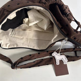 KYLETHOMASW  -  Streetwear Polka Dot Office Lady Shoulder Bag Women Canvas Drawstring Pleated Hobo Bags Y2k Aesthetic Handbags Crossbody Korean