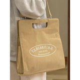 KYLETHOMASW  -  Retro Harajuku Letter Tote Bag Women Corduroy Large Capacity Stripe Shoulder Bag Ladies Korean Commute Versatile Crossbody Bags