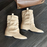 KYLETHOMASW  -  Pointed Toe Women Ankle Boots High Heels Shoes Autumn 2025 Designer Brand Chelsea Boots Fashion Chunky Leather Shoes Mujer Botas