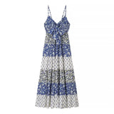 KYLETHOMASW  -  Cotton Rayon Boho Beach Floral Printed Long Strap Dresses Women Robe Sexy Sleeveless Deep V Neck Summer Dress Casual Vestidos