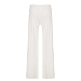 KYLETHOMASW  -  Casual Knitted Pants For Women Spring Summer Low Waist Wide Leg Pants Loungewear Trousers All-match Slacks Daily Outfit